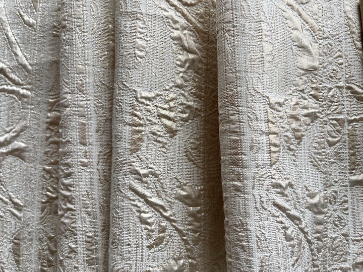 Washed Gold & Ivory Damask Polyester Blend Brocade