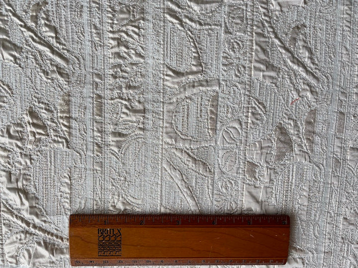 Washed Gold & Ivory Damask Polyester Blend Brocade