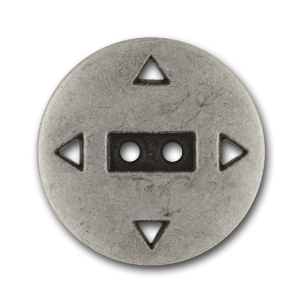 Under-Stated Geometric Silver Metal Button