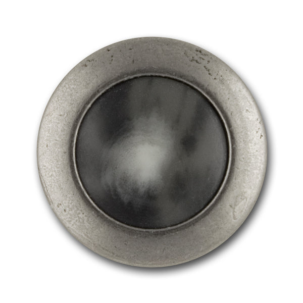Grey Marble & Silver Metal Button