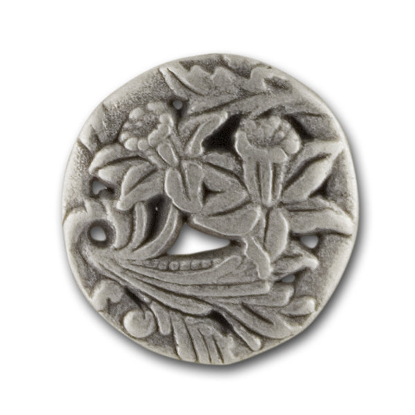 9/16" Daffodiled Silver Metal Button