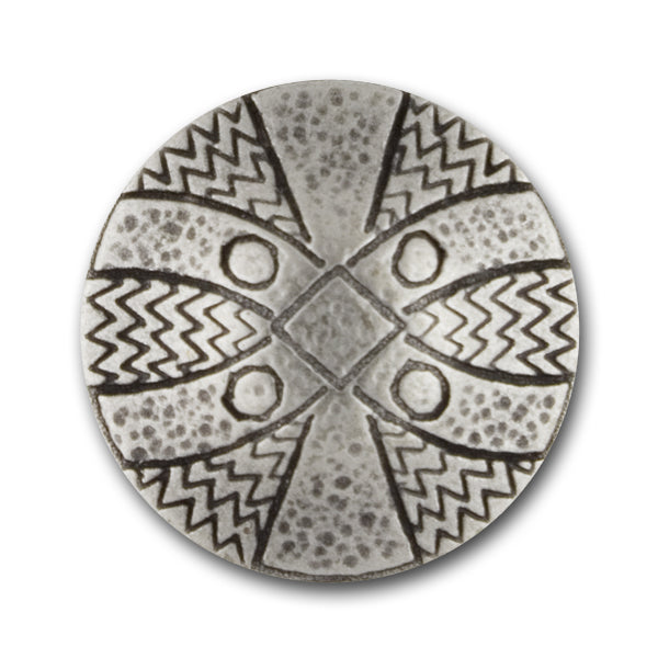 1" Domed Engraved Silver Metal Button (Made in Italy)