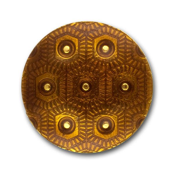 Honeycomb Caramel Enamel & Gold Metal Button (Made in Italy)