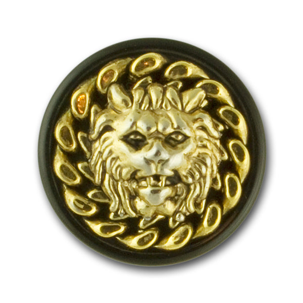 Antique Gold Lion Head Plastic Button