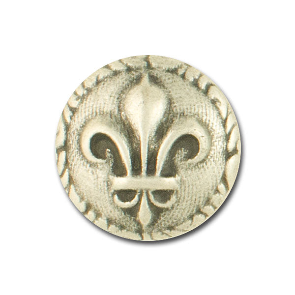 Fleur-De-Lys Antique Silver Metal Button