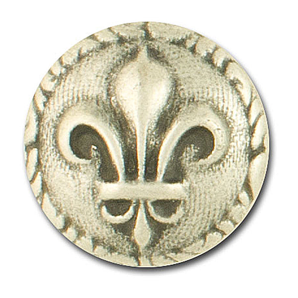 Fleur-De-Lys Antique Silver Metal Button