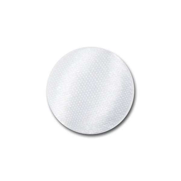 Slightly Domed White Satin Covered Button