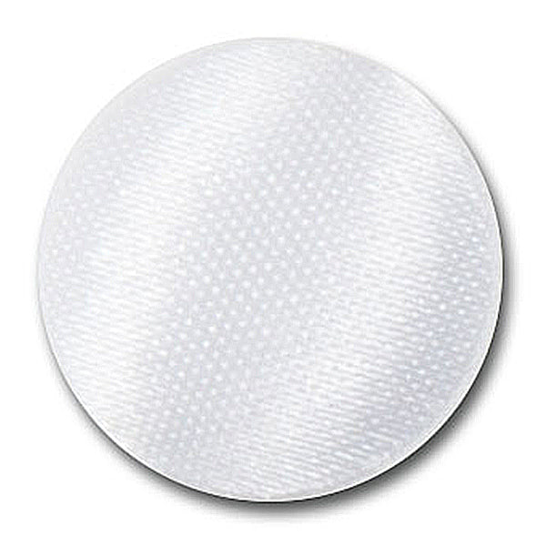 Slightly Domed White Satin Covered Button
