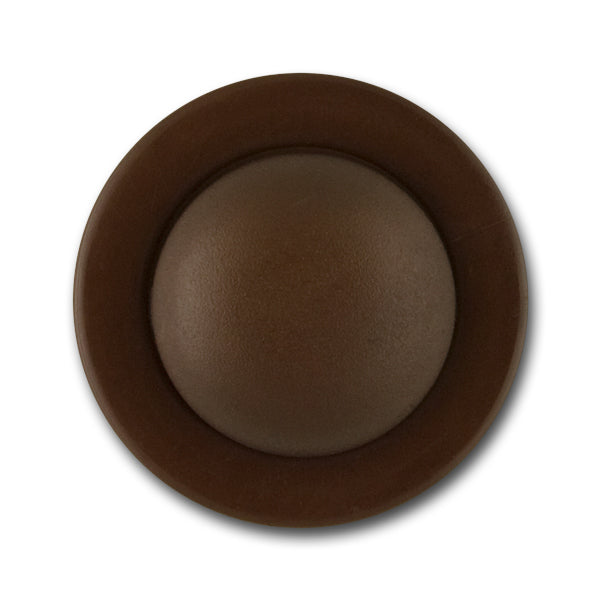 Faux Leather Brown Plastic Button