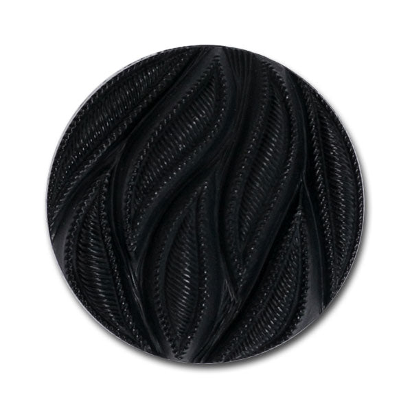 Vintage-Look Mock Fabric Black Plastic Button