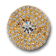 1 1/8" Pavé Gold Rhinestone Button
