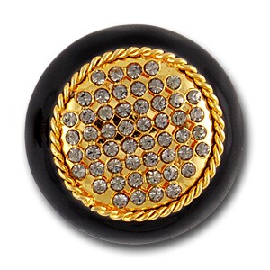 1 3/8" 32-Rhinestone Salute Button (Made in Switzerland)