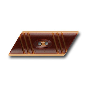 1 1/2" Brown Quadrilateral Vintage Button