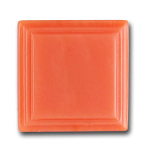 7/8" Peach Sherbet Square Vintage Button