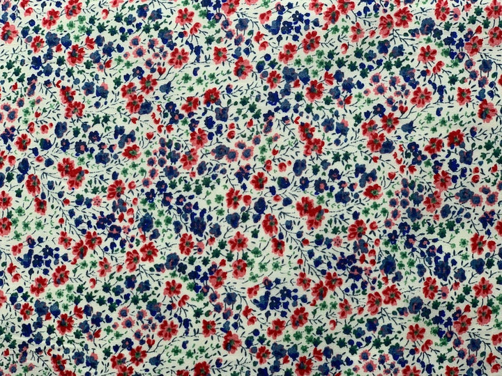 Phoebe Red & Navy Liberty of London Tana Cotton Lawn (Made in Italy)