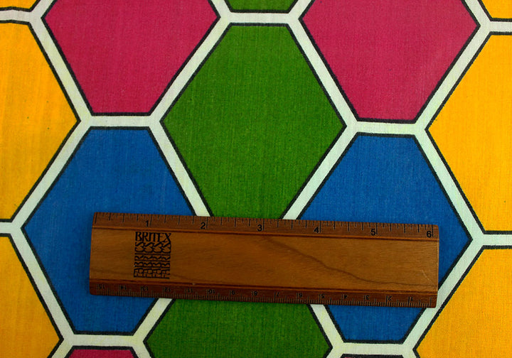 Hot Pink Honeycomb Hexagon African Cotton