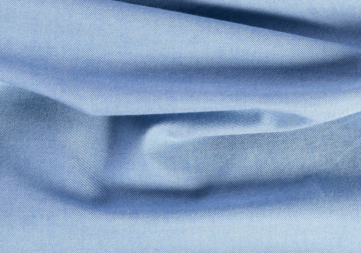 Spring Sky Blue Brushed Cotton Twill Shirting (Made in Italy)