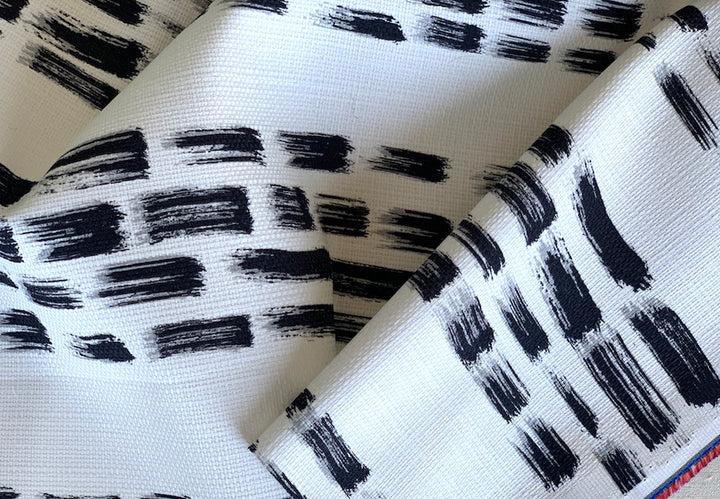 Sophisticated Brushstroke Striped Stretch Cotton Pique (Made in Italy)