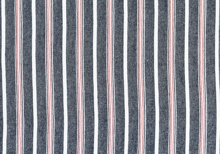 Striped Nautical Subtly Metallic Cotton Denim Twill (Made in Italy)