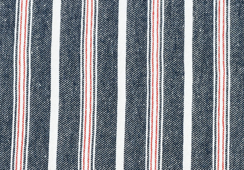 Striped Nautical Subtly Metallic Cotton Denim Twill (Made in Italy)
