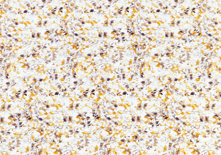 Scattered Goldenrod Foliage Cotton Poplin (Made in Italy)