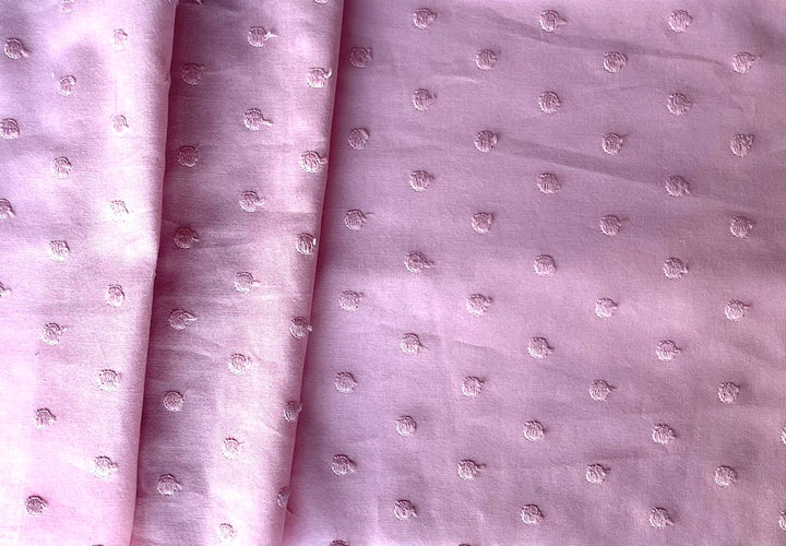 Simplicity in Pink Dotted Embroidered Cotton Lawn (Made in Italy)