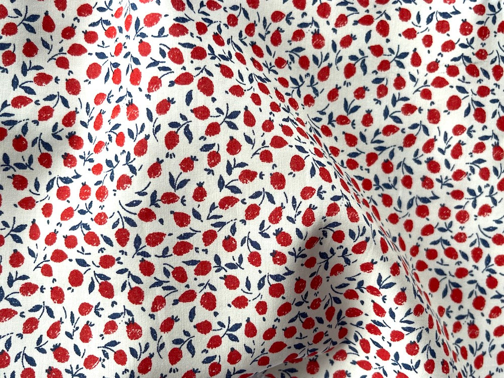Ed Cherry Red Liberty of London Tana Cotton Lawn (Made in Italy)