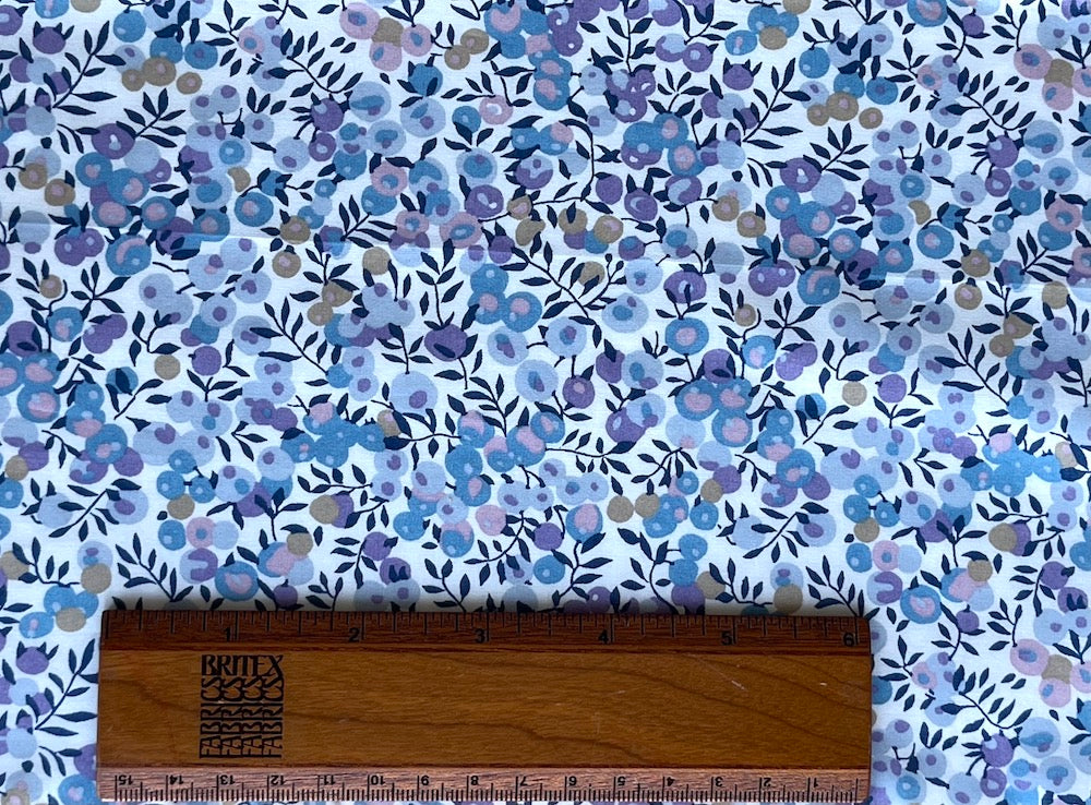 Wiltshire Lavender & Soft Blue Berries Liberty of London Tana Cotton Lawn (Made in Italy)