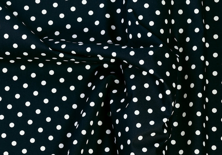 Nautical Midnight Navy & White Polka Dotted Cotton (Made in Japan)