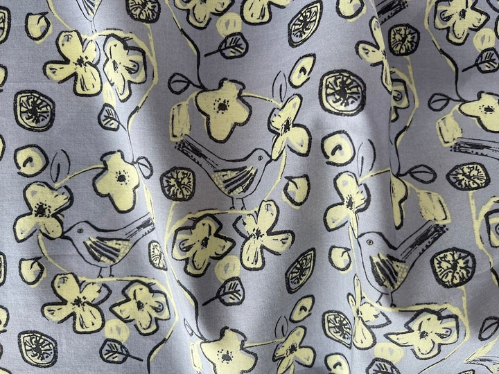 Lemon Chiffon Wrens Pima Cotton Lawn (Made in Japan)