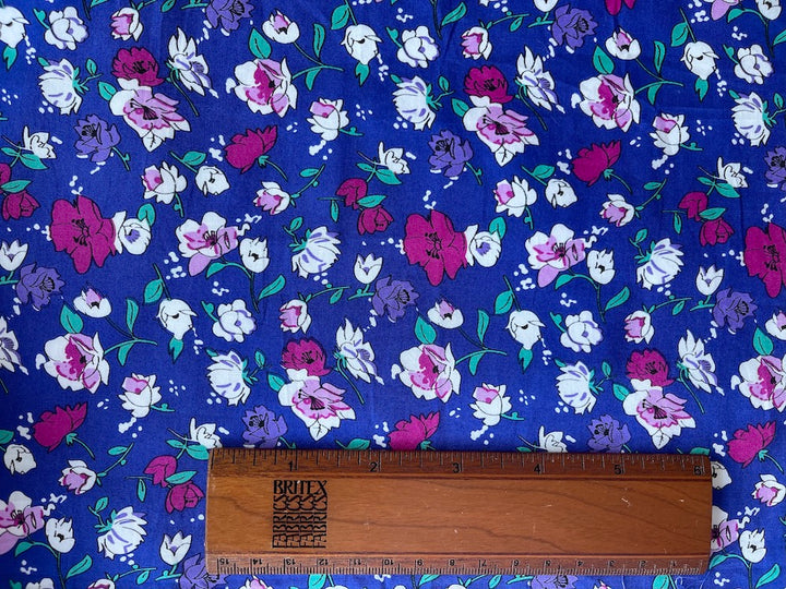 Raspberry & Lilac Flower Shower Cotton Lawn (Made in Italy)
