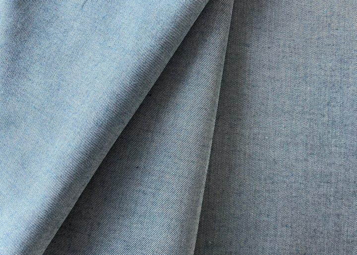 Brushed Melange Teal & White Cotton Twill (Made in Italy)