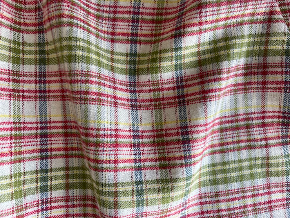 High-End Kiwi, Lemon & Cherry Plaid Brushed Cotton Shirting (Made in Italy)