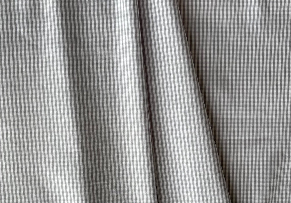 Dolphin Grey & White Plaid Stretch Cotton Shirting (Made in Italy)