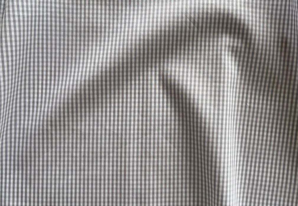Dolphin Grey & White Plaid Stretch Cotton Shirting (Made in Italy)