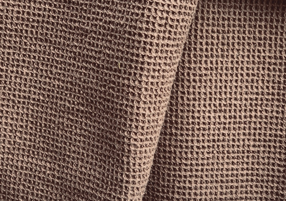 Mushroom Waffle Weave Thermal Cotton (Made in Italy)