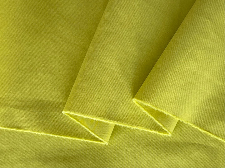 Striking Citrine Yellow Stretch Cotton Blend Twill (Made in Italy)