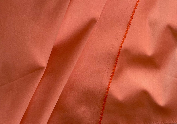 Tightly-Woven Luscious Cantalope Stretch Cotton Blend Shirting (Made in Italy)