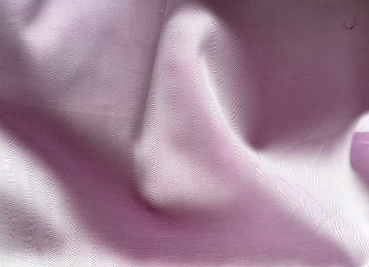 Herringbone Pale Pink Cotton Lawn Shirting (Made in England)