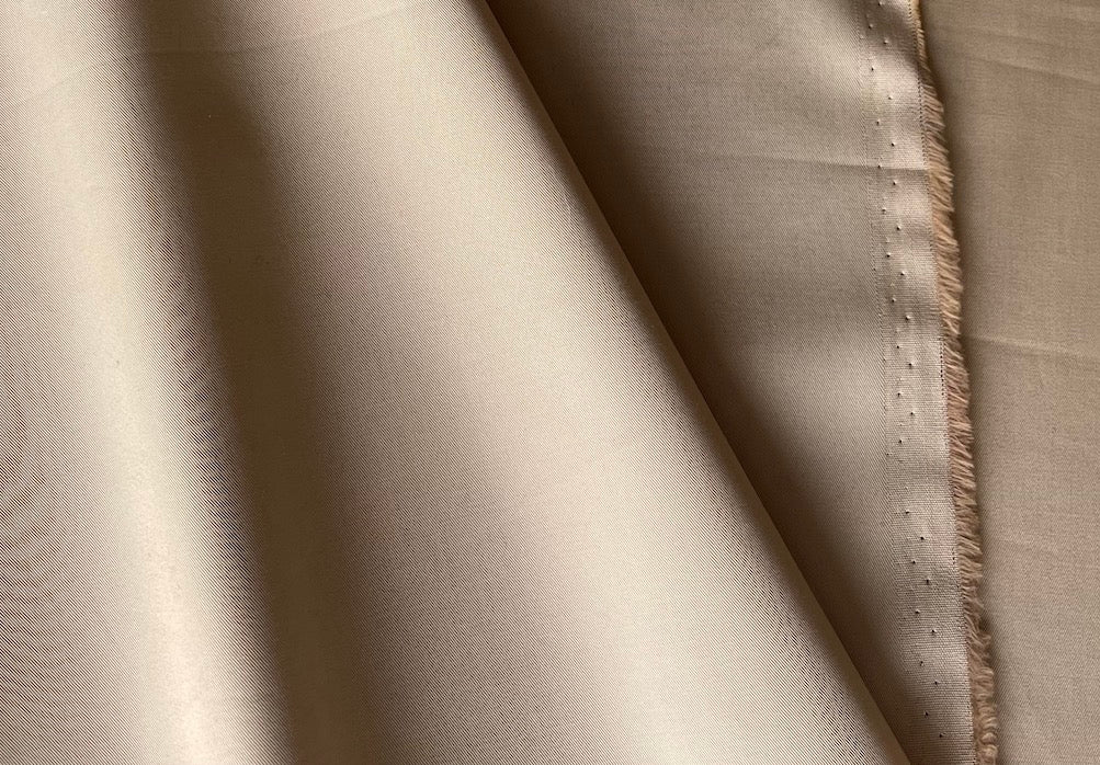 Water-Resistant Khaki Cotton Twill (Made in Italy)