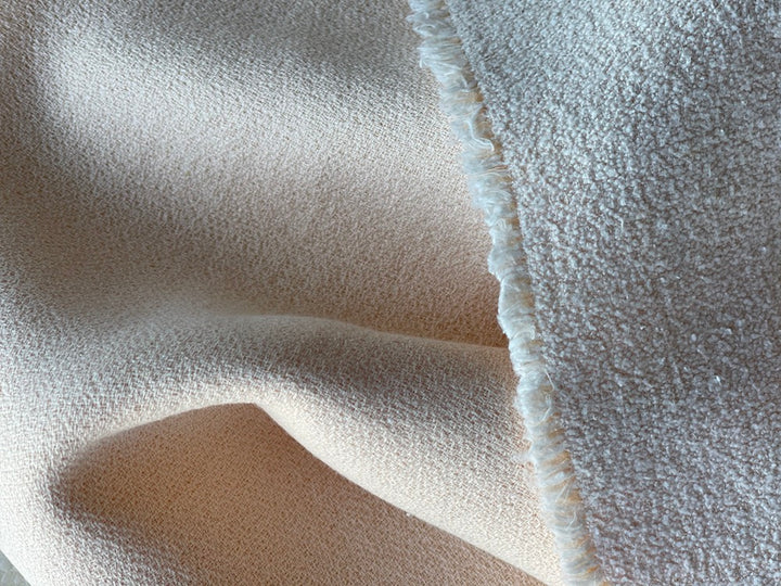 Ricceri Pale Apricot Cotton & Silk Blend Crepe (Made in Italy)