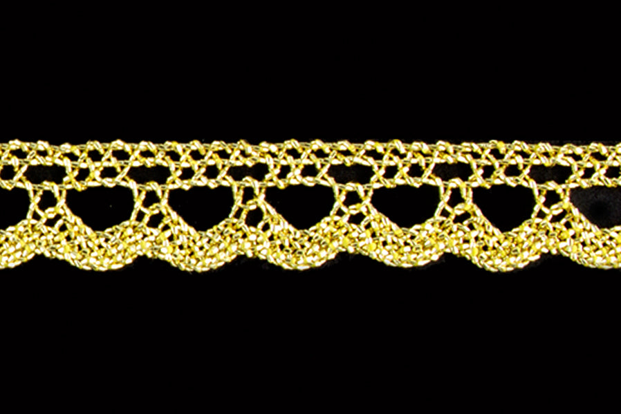 1/2" Bright Gold Metallic Edging Lace (Made in England)