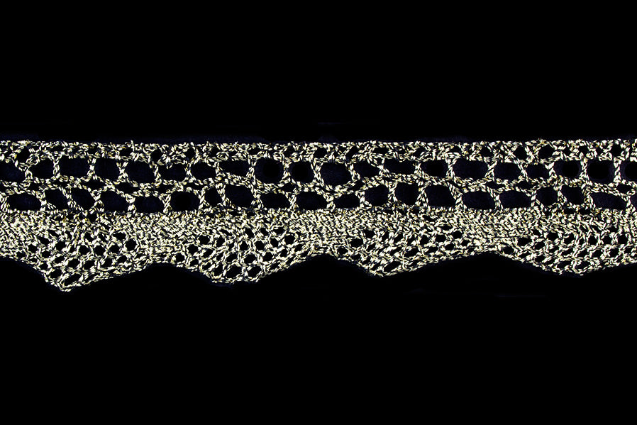 3/4" Pale Gold Metallic Edging Lace (Made in England)