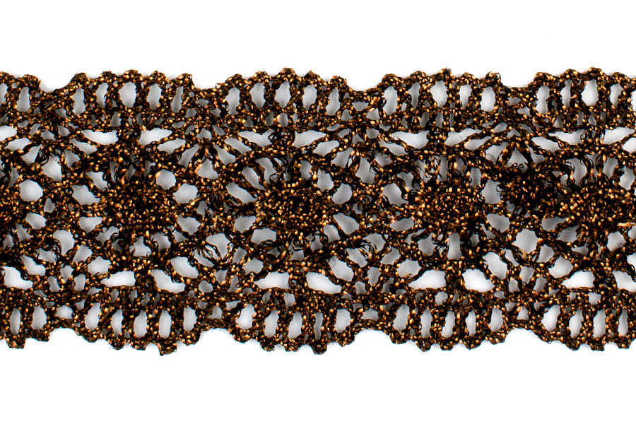 1 3/4" Bronze Metallic Warm Crochet Lace (Made in England)