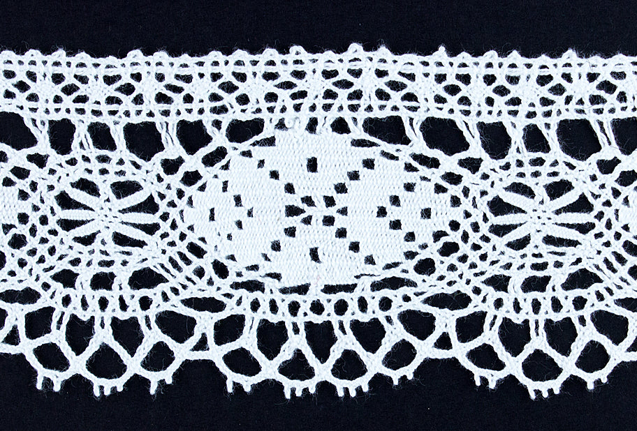 2 1/4" White Crochet Edging Lace (Made in England)