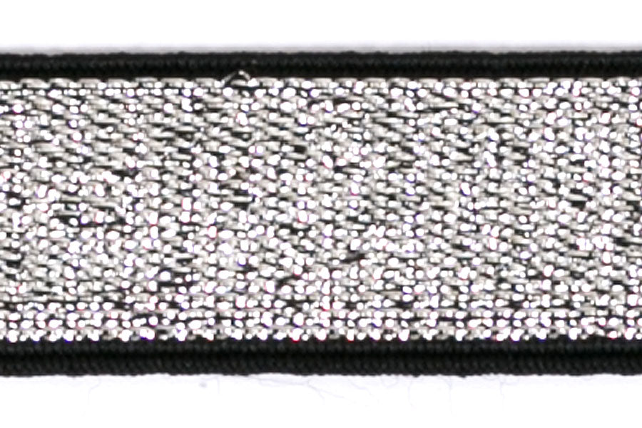 3/8" Silver Metallic Lingerie Strap Elastic  (Made in England)