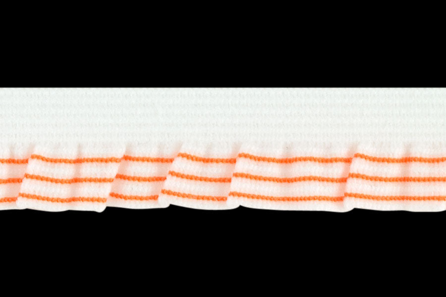 1/2" Orange Striped Ruffled Elastic