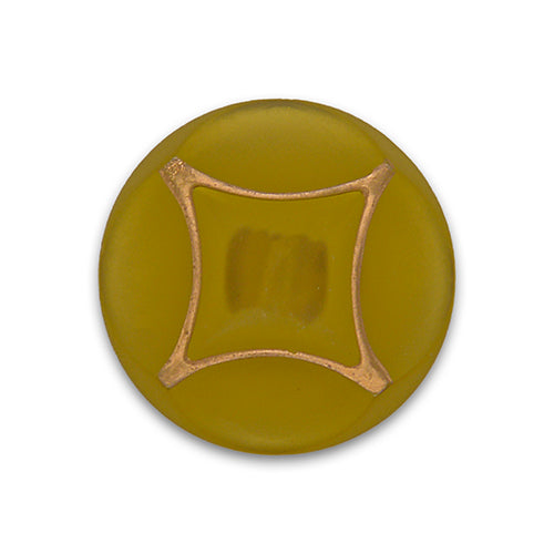 Mossy Olive Glass Button (Made in Germany)