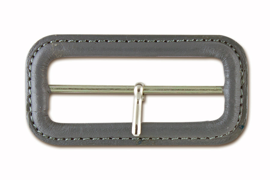 2" Light Charcoal Grey Leather Buckle