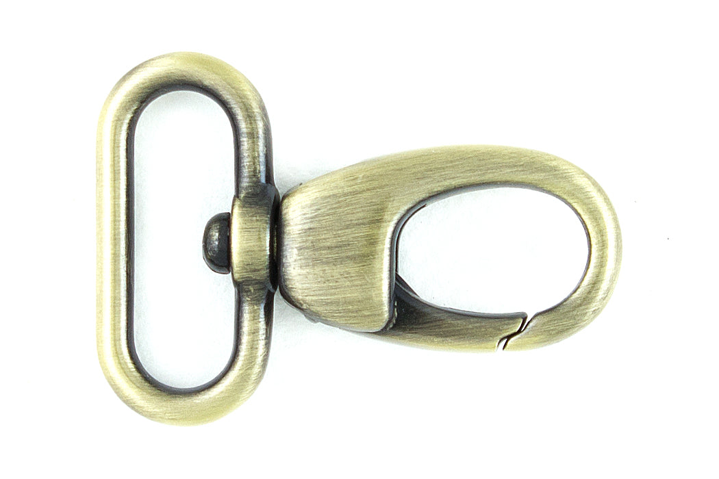 Rounded Antique Gold Metal Swivel Snap Hook